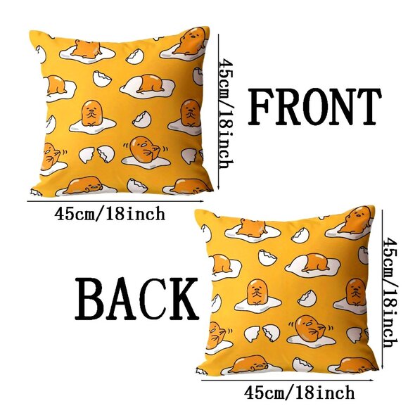 Cute Gudetama the Lazy Egg 18x18 with Throw Pillow Included! Kawaii Ramen NEW - Picture 4 of 6
